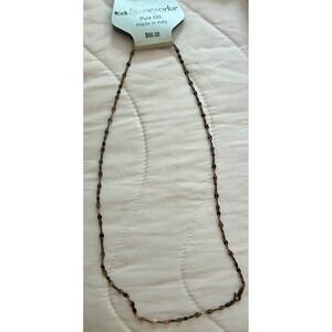 Belk Silverworks Pure 100 Made in Italy Flat Oval Link Chain Necklace Gunmetal
